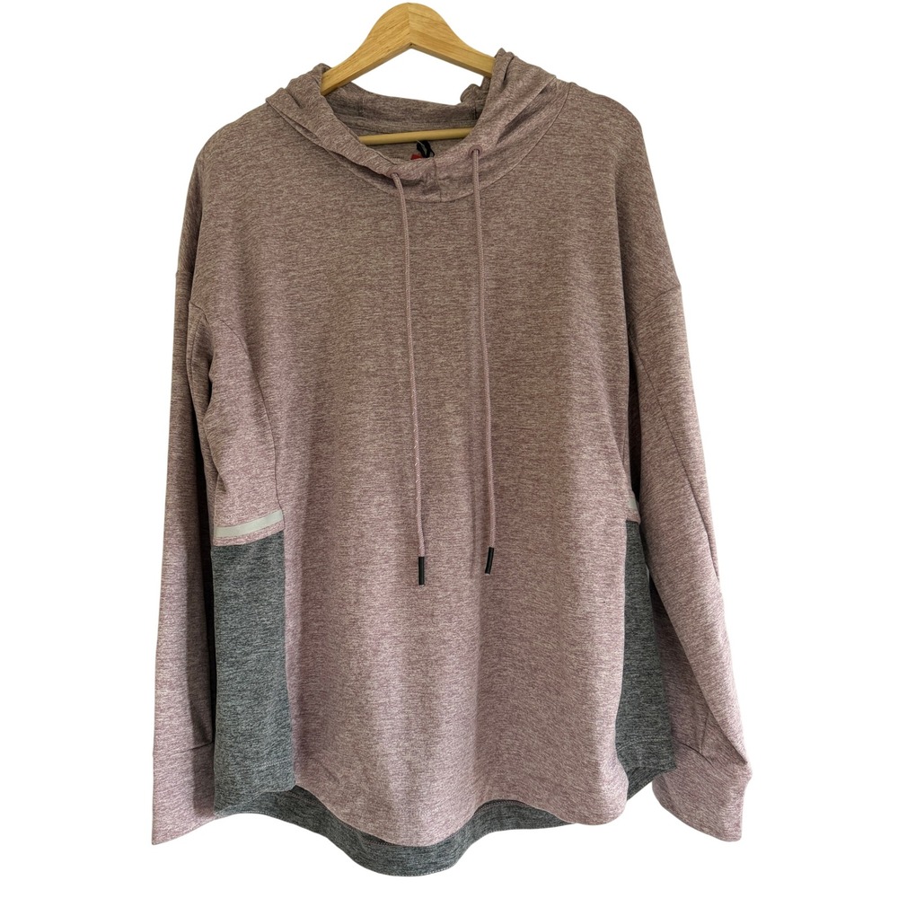 Serene Tangerine Womens XL Soft Pullover Hoodie Lavender Grey Heather
